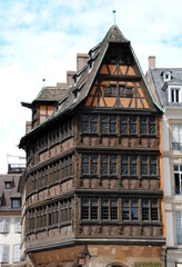 Medieval half-timbered house in the center of Strasbourg