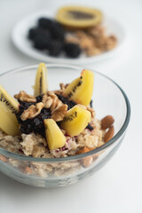 Delicious oatmeal for breakfast in the morning