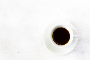 Coffee espresso in the cup on the white background, black coffee