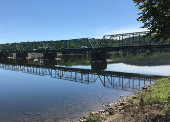 View of New Hope-Lambertville Bridge from the Pennsylvania side of the Delaware River