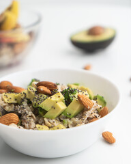 Delicious oatmeal for breakfast in the morning
