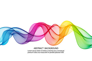 Abstract horizontal smoky rainbow wave vector design
