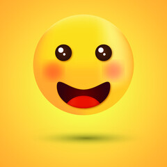 happy smiley face with smile, smiley emoji, cute emoticon