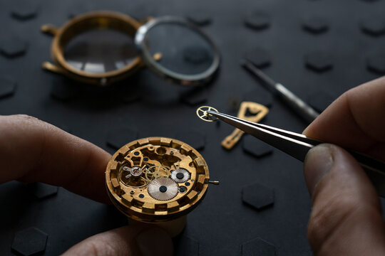 Watchmaker's workshop, mechanical watch repair. SPecial repair kit