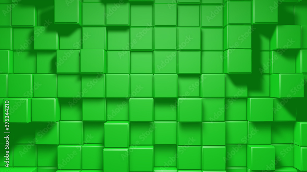 Poster abstract geometric cube blocks loop. abstract motion background in fresh mint green. green clean min
