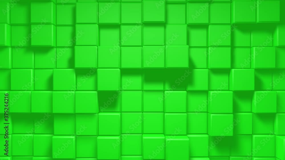 Poster abstract geometric cube blocks loop. abstract motion background in fresh mint green. green clean min