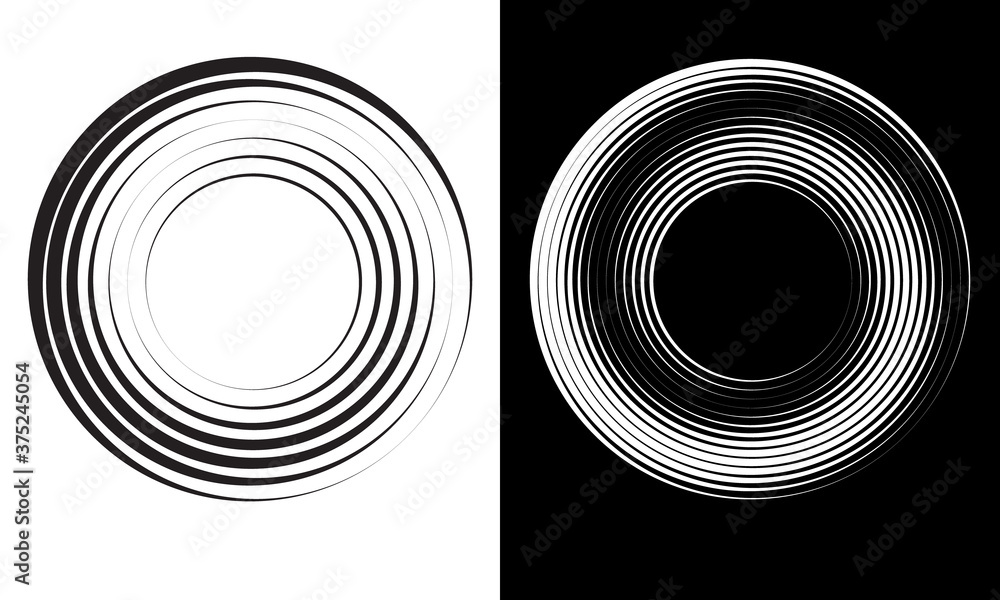 Aufkleber abstract background with radial graphics. spiral with circles.