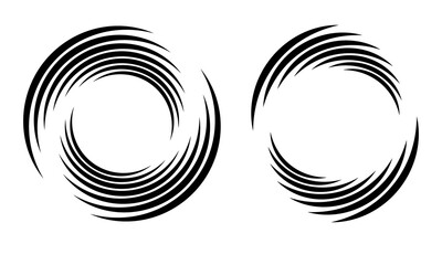 Abstract concentric circle. Segmented circles with rotation.