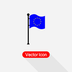 Flag Of European Union Icon Vector Illustration Eps10