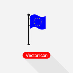 Flag Of European Union Icon Vector Illustration Eps10