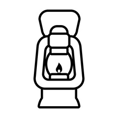camping lantern icon, line style