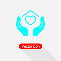 Hands Holding House With Heart Icon Vector Illustration Eps10