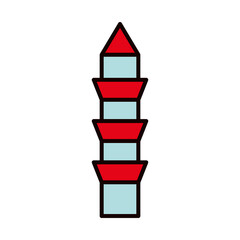 Fototapeta na wymiar turkish tower icon, line and fill style