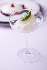 The Lemon Sorbet With Mint. Shallow dof