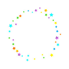Rainbow Festive Confetti. Carnival Star Falling.