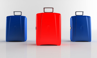 Baggage and travel concepts, 3d rendering