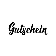 German text: Voucher. Lettering. Banner. calligraphy vector illustration.