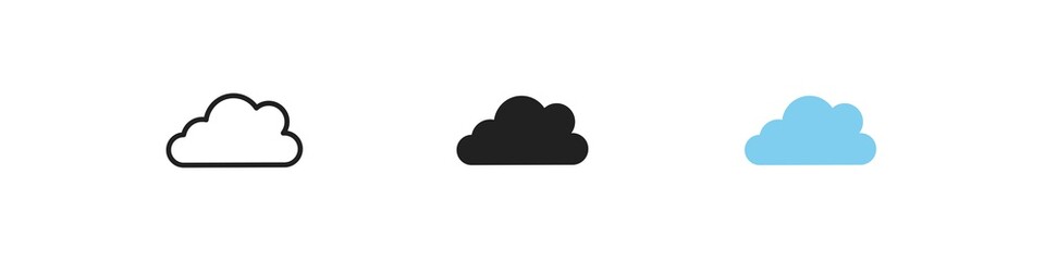 Cloud, cartoon sky isolated icon set, concept for your design in vector flat