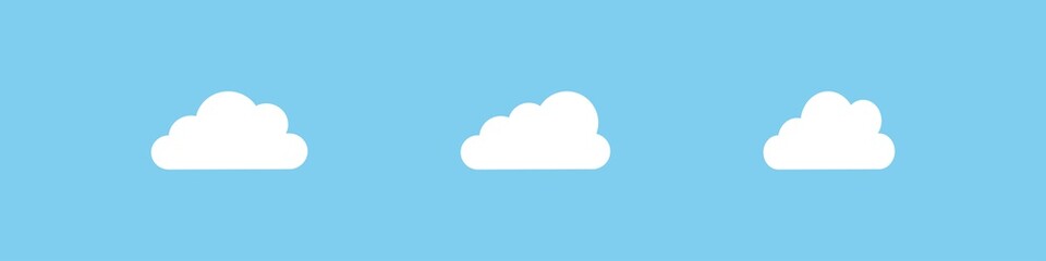 Cloud, cartoon sky isolated icon set, concept for your design in vector flat