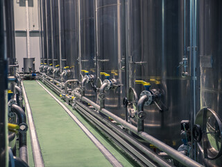 Olive oil factory, Olive Production, tank. Food automation