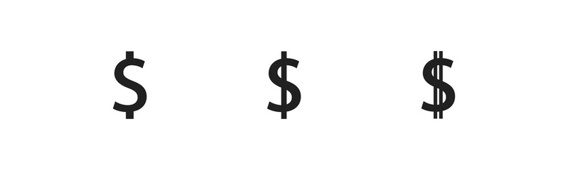 Dollar sign, simple icon set. Money isolated illustration. Cash cymbol concept in vector flat