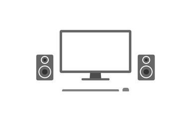 PC screen isolated simple icon. Monitor, concept illustration in vector flat