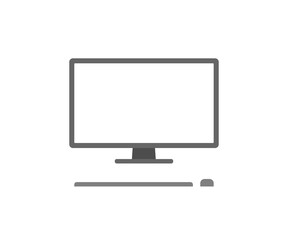 PC screen isolated simple icon. Monitor, concept illustration in vector flat