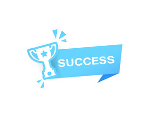Success label. For marketing or business. Vector on isolated white background. EPS 10