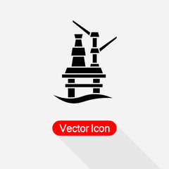 Oil Rig Icon Vector Illustration Eps10