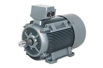 Industrial electric motor, 3D rendering