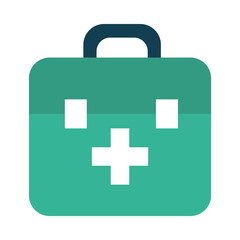 first aid kit icon, flat style