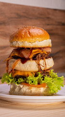hamburger on a plate