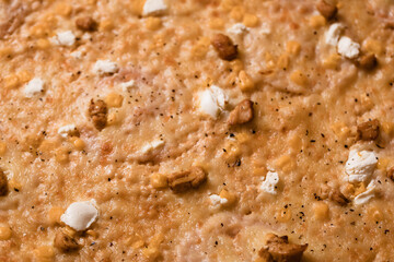 Fresh pizza in macro view
