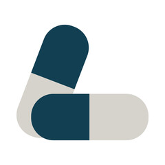 medication capsules icon, flat style