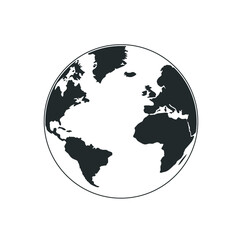 World map globe, vector illustration