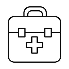 first aid kit icon, line style