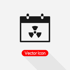 Radioactive Calendar Day Icon Vector Illustration Eps10