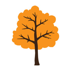 Vector hand drawn doodle sketch autumn tree isolated on white background