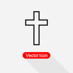 Religion Cross Icon Vector Illustration Eps10