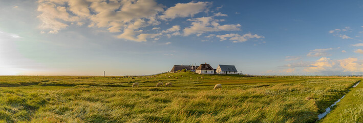 Picturesque village and unique natural landscape of the North Sea Coast on small island of the...
