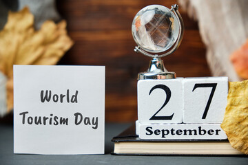 World Tourism Day of autumn month calendar september