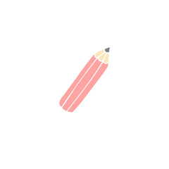 Vector hand drawn doodle sketch pink pencil isolated on white background