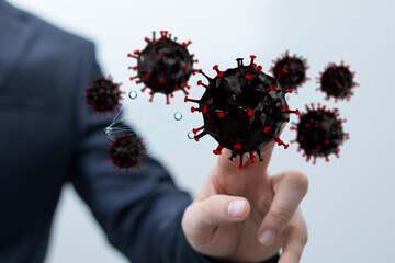 virus. Novel, people Concept quarantine.