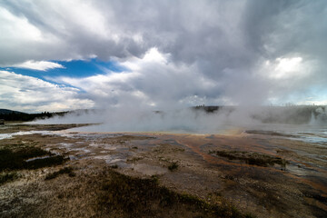 Steaming Pool in the Biscuit Basin Area, Yellowstone Park
