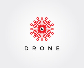 minimal drone logo template - vector illustration