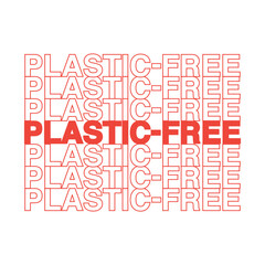 Plastic Free Text, Label, Sticker, Plastic Bag Vector Illustration Background