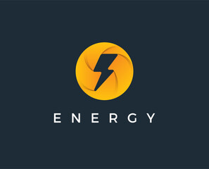 minimal electric logo template - vector illustration