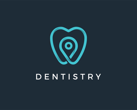 minimal dentistry logo template - vector illustration
