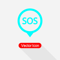 SOS Marker Icon Vector Illustration Eps10