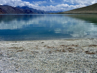 Pangong lake view, from the Indian side, Ladakh region, India